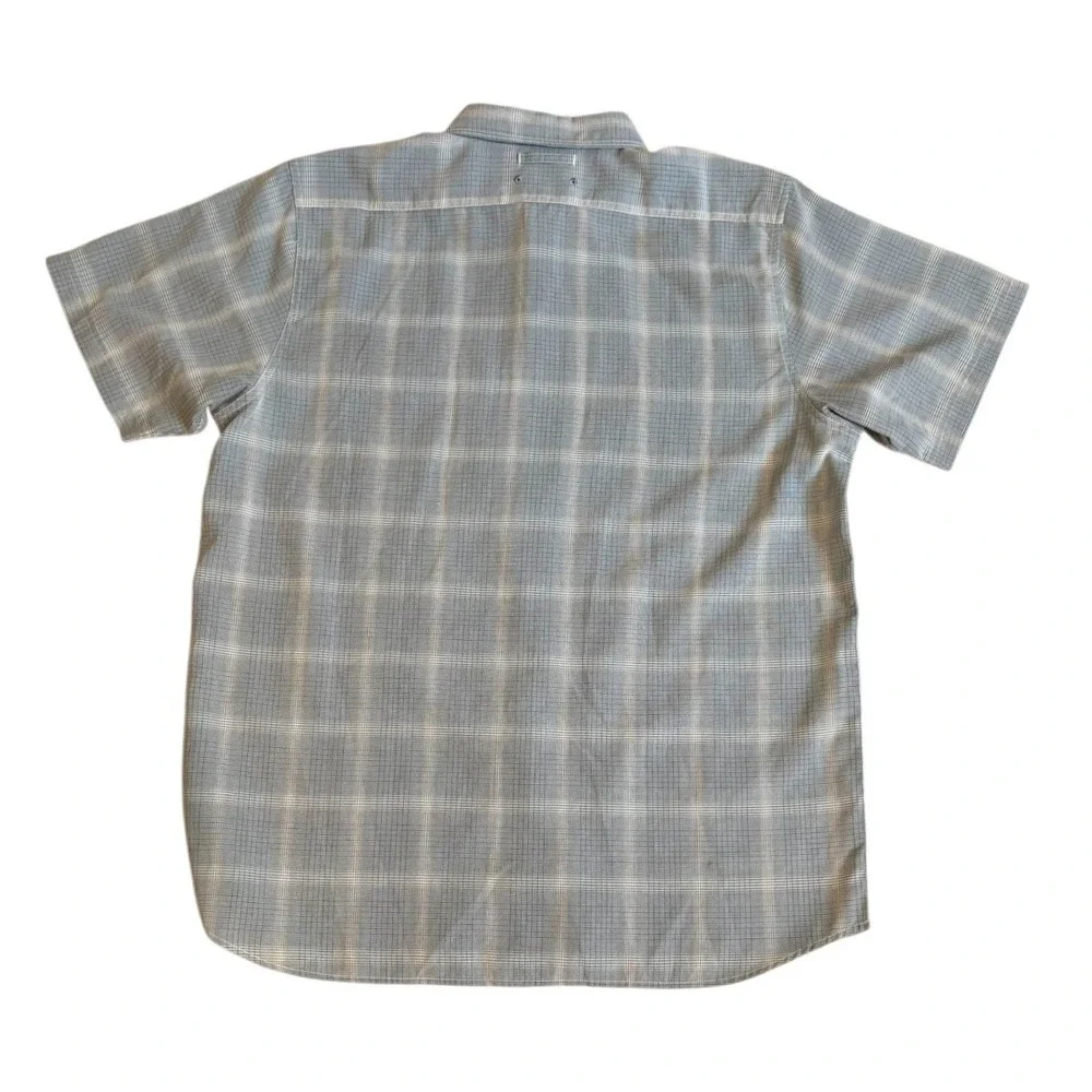 The North Face‎ Mens XL Blue Grey Plaid Short Sleeve Button Down Shirt